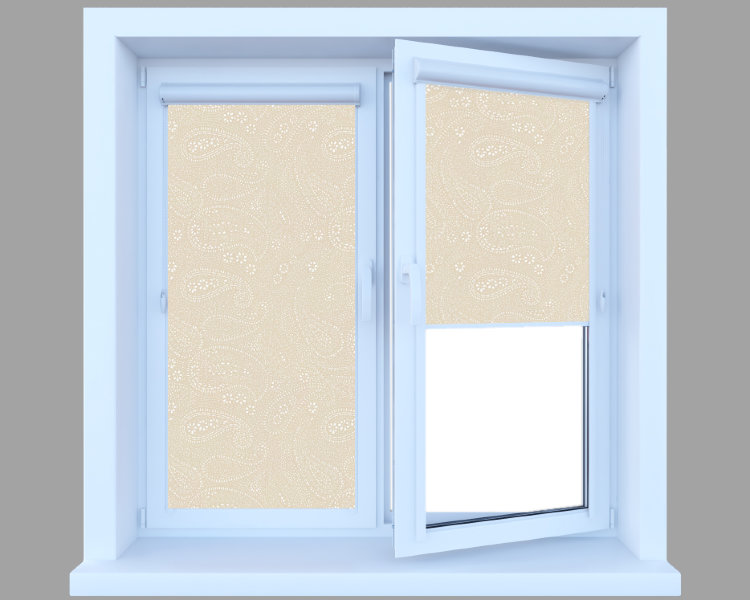 рулонная ЮНИ 2 на створку, КАПУР 2261 св.бежевый, 200 см