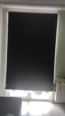 Рулонные шторы Классика MG II, ткань АЛЬФА BLACK-OUT черный _1908. 